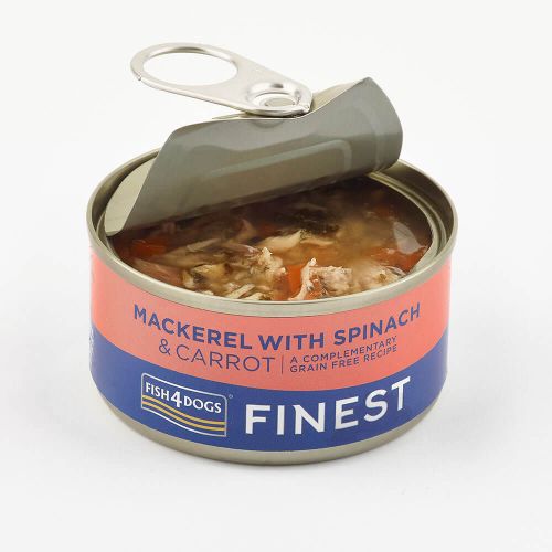 Fish4dogs dog Tin Finest Mackerel with Carrot/Spinach 85g