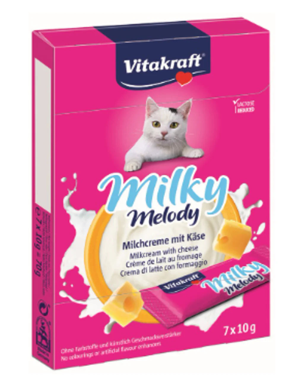 Vitakraft Milky melody, Pure milkcream with cheese, 7x10g