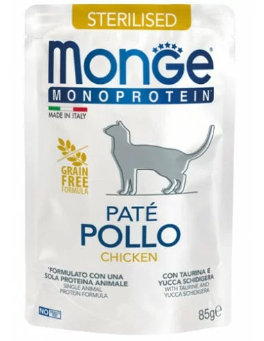 Monge Cat Pouch Mono Sterilised Chicken 85g