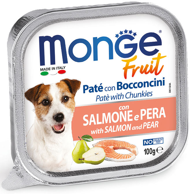 Monge Fruit Dog wet Pate &amp; Chucks foil 100g - Salmon &amp; Pear