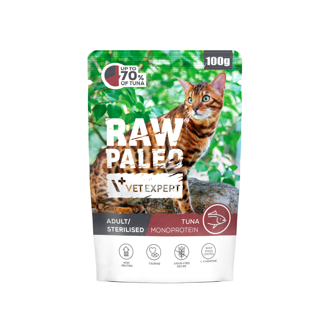 Raw Paleo Cat Pouches, 100g - Sterilised (TUNA)