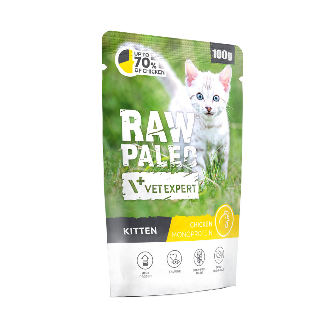 Raw Paleo Cat Pouches, 100g - Kitten Chicken