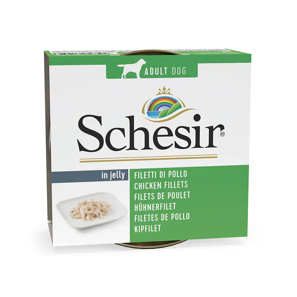 Schesir Dog tin 150g - Chicken in jelly