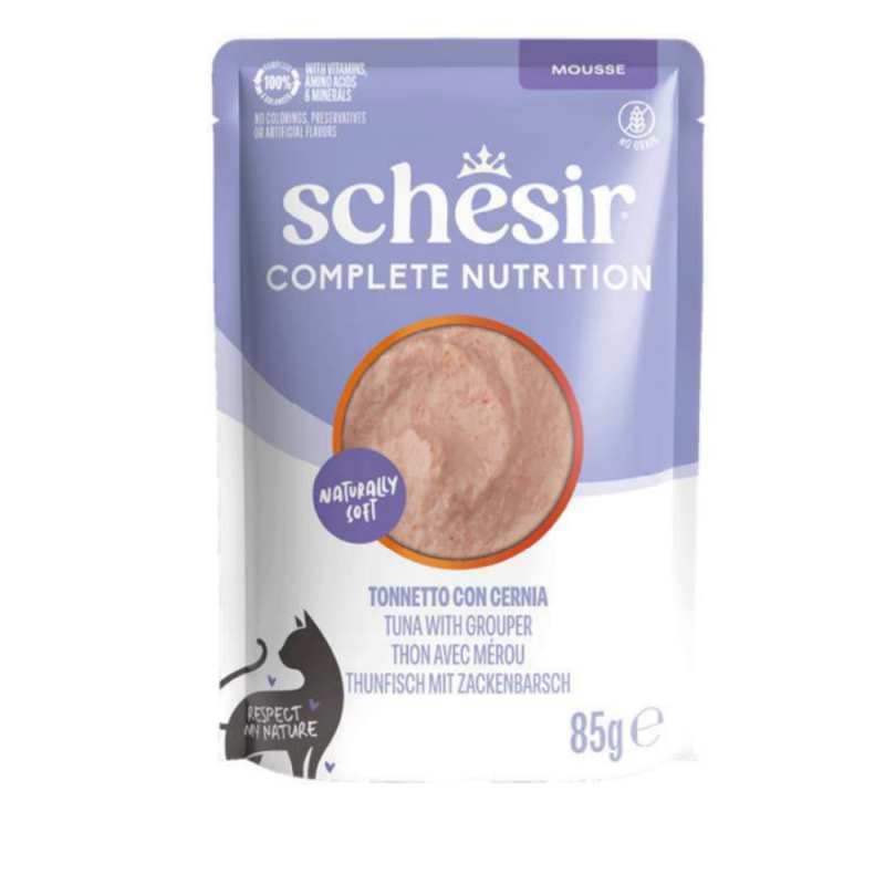 Schesir Pouch Tuna with Grouper Mousse , Complete, 85g