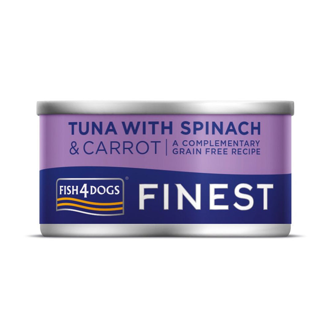 Fish4dogs dog Tin Finest Tuna with Carrot/Spinach 85g