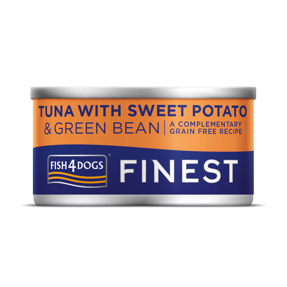 Fish4dogs dog Tin Finest Tuna with Swt Potato/Green bean 85g