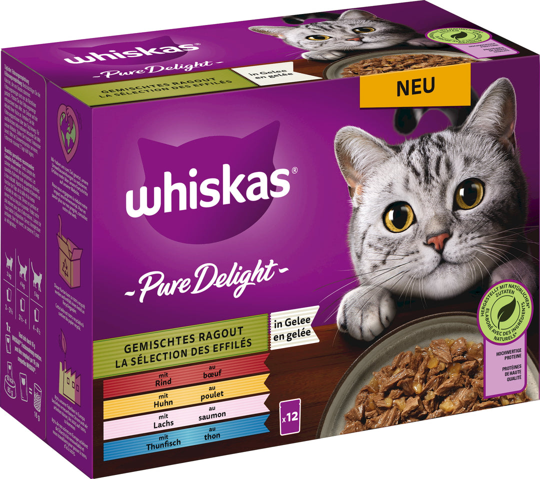 Whiskas Casserole Pure Delight Variety Pack - 12 pack