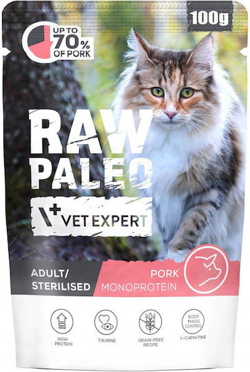 Raw Paleo Cat Pouches, 100g - Sterilised (Pork)