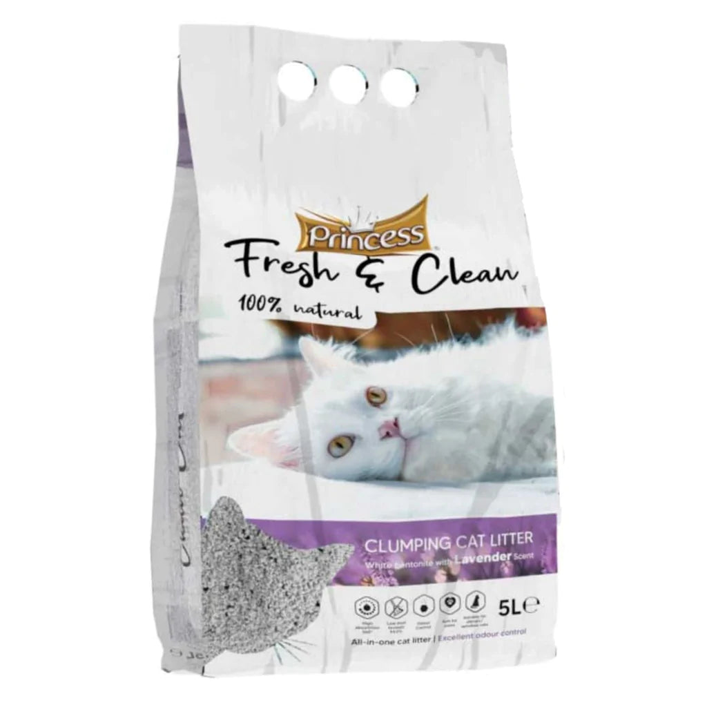 Princess Litter Fresh and Clean Clumping Litter, Lavander