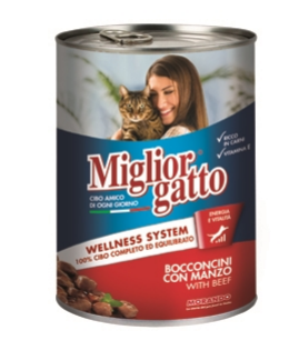 Miglior Gatto tins chunks with beef, 405g