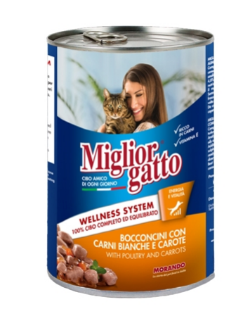 Miglior Gatto tins chunks with Poultry & carrots, 405g