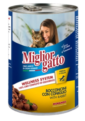 Miglior Gatto tins chunks with Rabbit, 405g