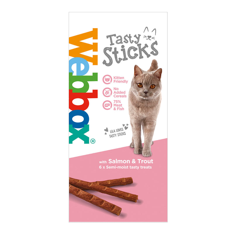Webbox Cat's Delight Tasty Sticks, Salmon & Trout (6 Pcs)