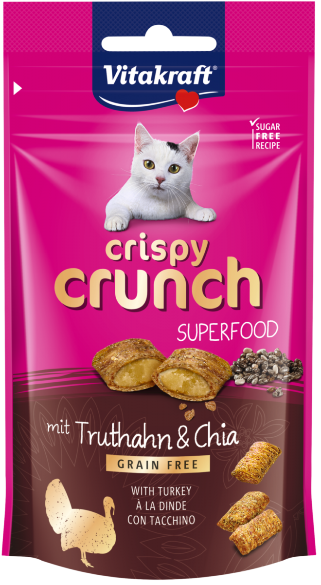 Vitakraft cat Crispy Crunch - Turkey & Chia (Grain free)
