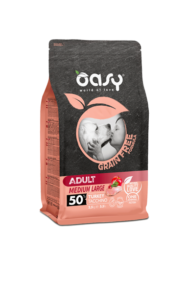 Oasy Grain Free Dog - ONE Protein Medium/Large TURKEY 2.5kg