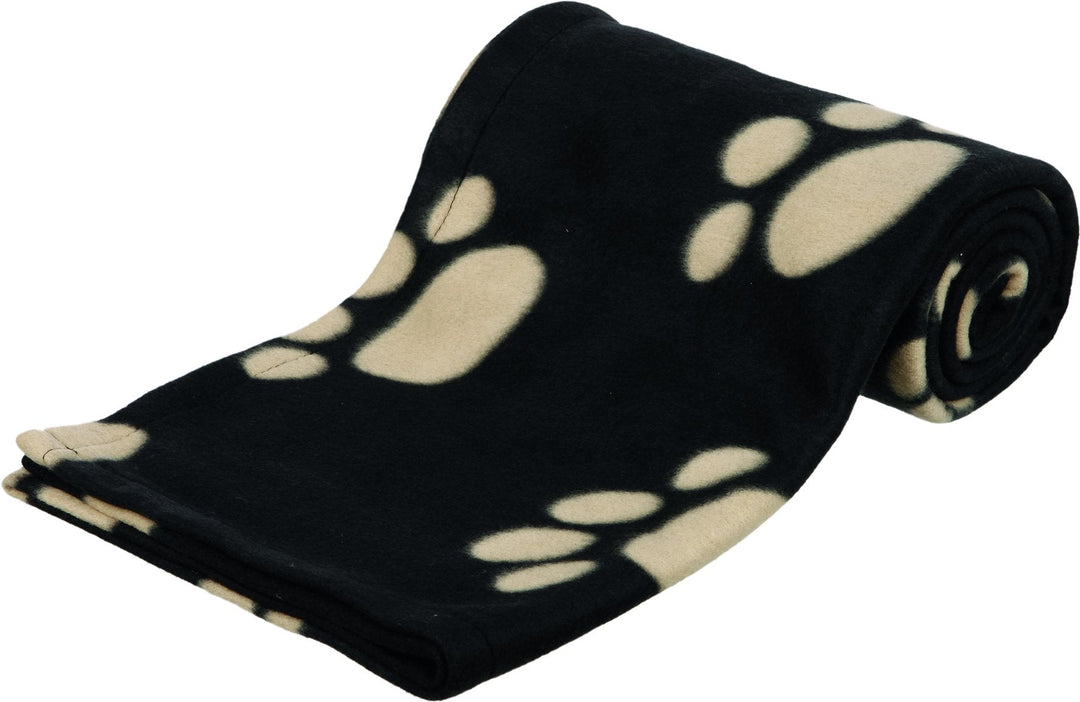 Barney fleece blanket, 150 x 100 cm, black/beige