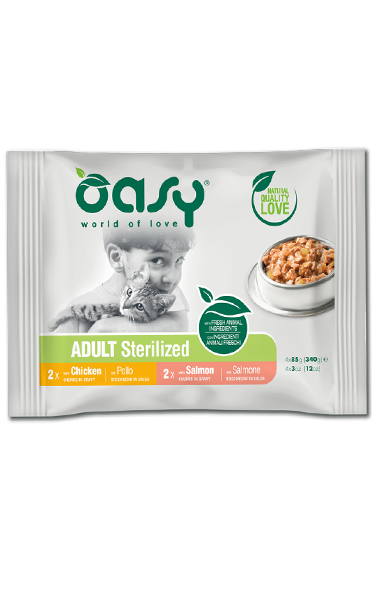Oasy Multipack Sterilized Selection, Chicken/Salmon, 52 Pack