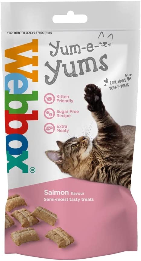 Webbox cat treats, Yum-e-Yums Salmon, 40g