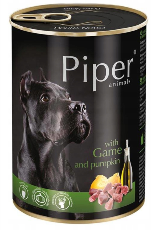 Piper dog wet food, tin - Game & Pumpkin