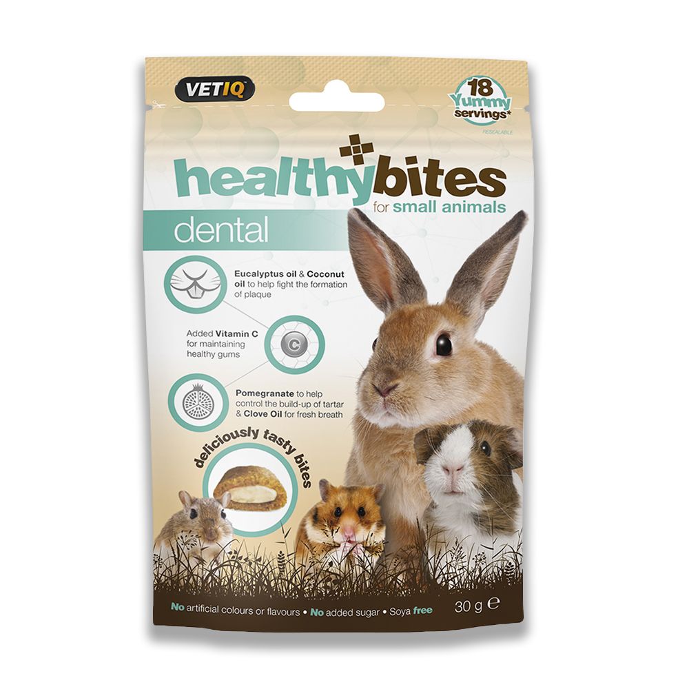 Vet IQ Healthy Bites Treats, Dental, Small Animal, 30g