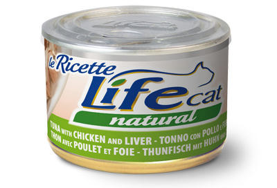 Lifecat tuna and chicken and livers ricette , 150 gr