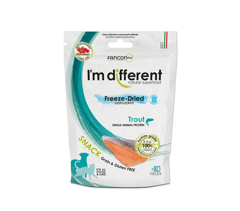 I'm Different Snacks, Trout, 80pcs (Freeze Dried)