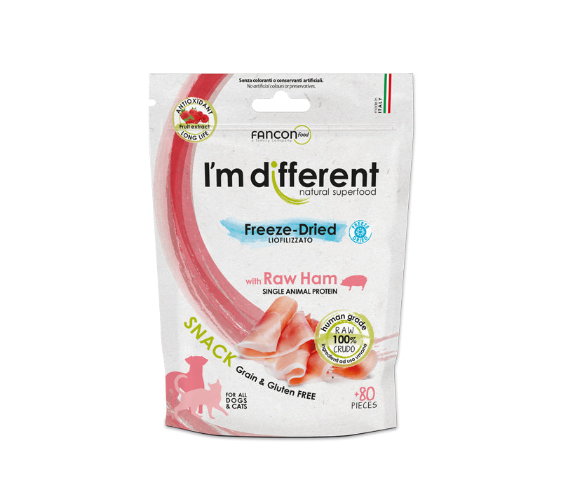 I'm Different Snacks, Raw Ham, 80pcs (Freeze Dried)