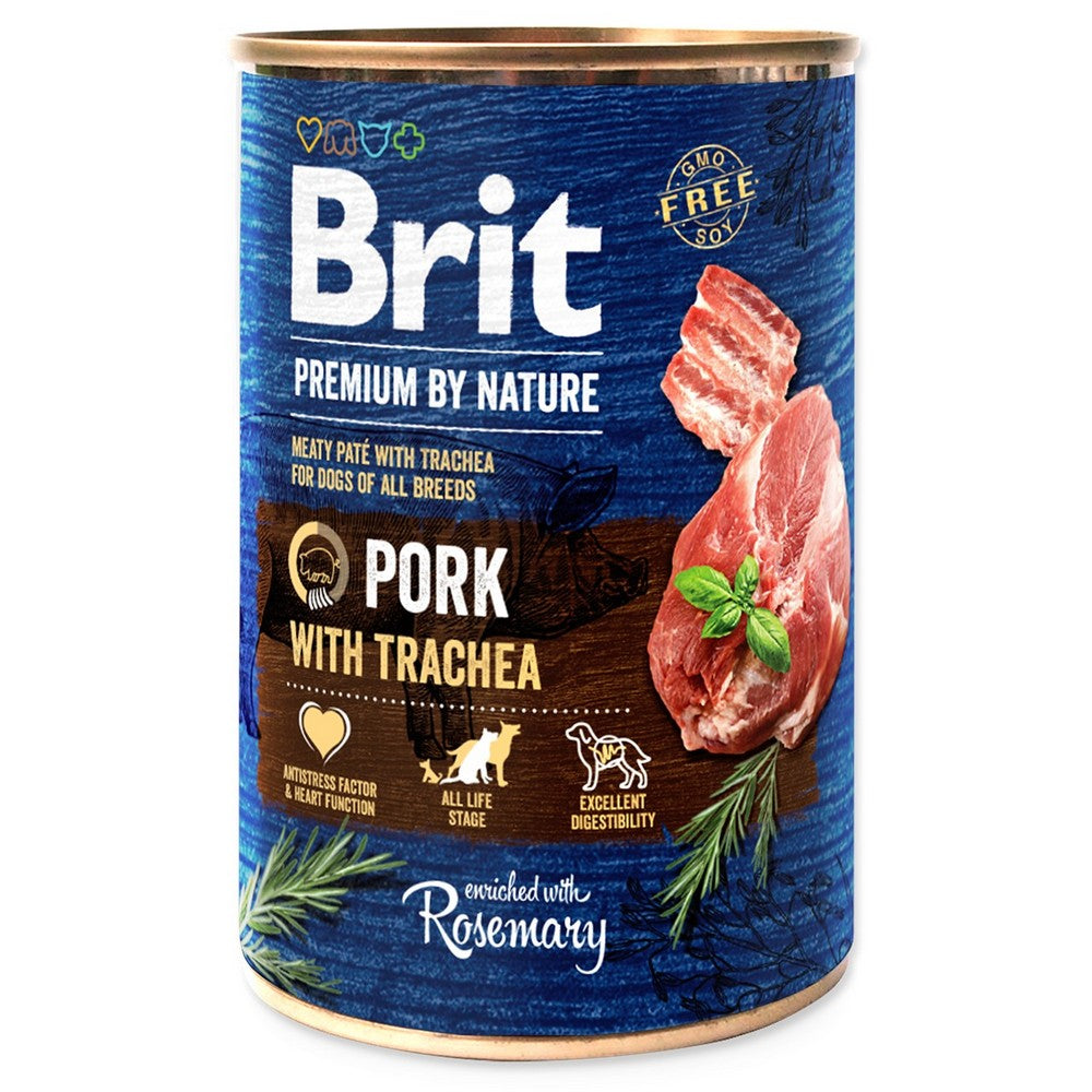 Brit Premium by Nature tins 800g- Pork with Trachea