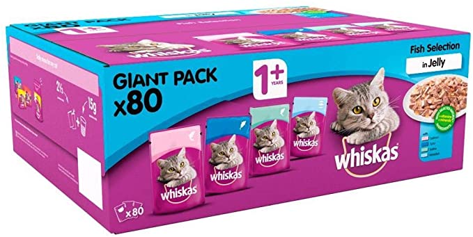 Whiskas Gigantic Pack, Fish Selection (80 Pack)