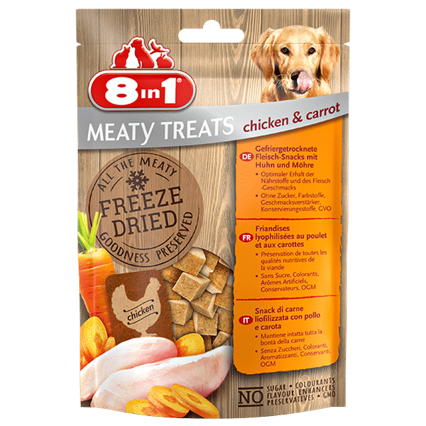 8in1 Meaty Treats Freeze Dried Chicken & Carrots