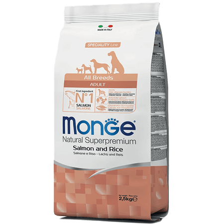 Monge Dog Dry All Breeds Adult Salmon & Rice