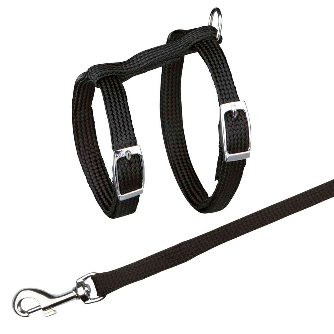 Cat harness with leash, nylon, 22-42 cm/10 mm, 1.25 m