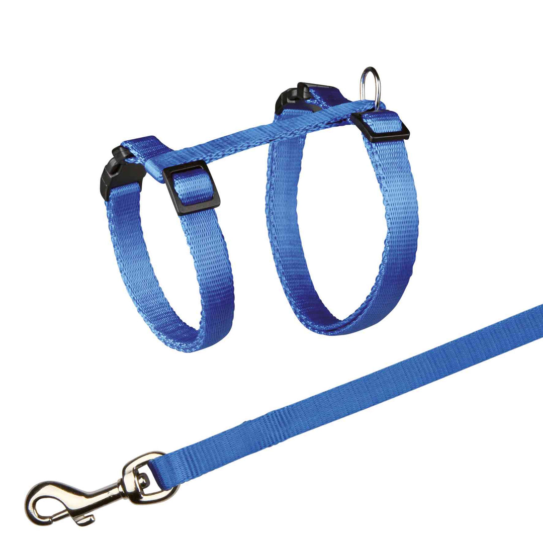 Cat harness with leash, nylon, 27-45 cm/10 mm, 1.20 m
