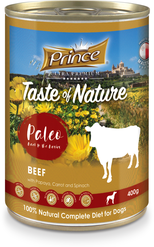 Prince Taste of Nature tin, Beef & Papaya, Carrot & Spinach 400g