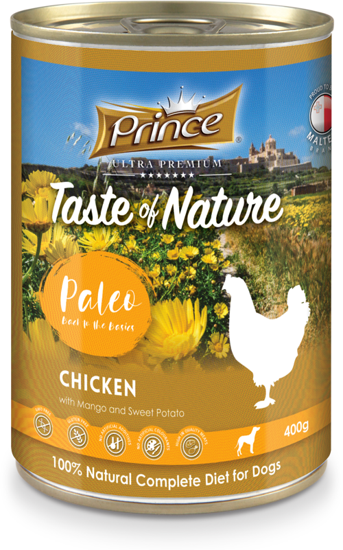 Prince Taste of Nature tin, Chicken & Mango with Sweet Potato 400g
