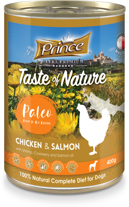 Prince Taste of Nature tin, Chicken & Salmon 400g