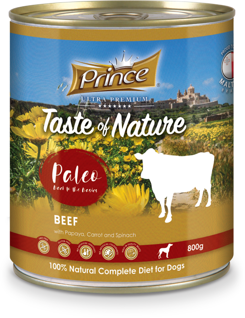 Prince Taste of Nature tin, Beef, Papaya, Carrot & Spinach 800g