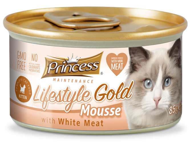 Princess Lifestyle Gold Mousse, White Meat - Kitten, 85g