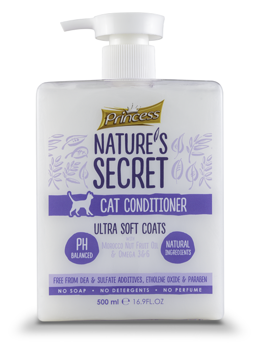 Princess Nature's secret Cat conditioner Ultra soft coats with Morocco nut fruit oil & omega 3 & 6, 500g