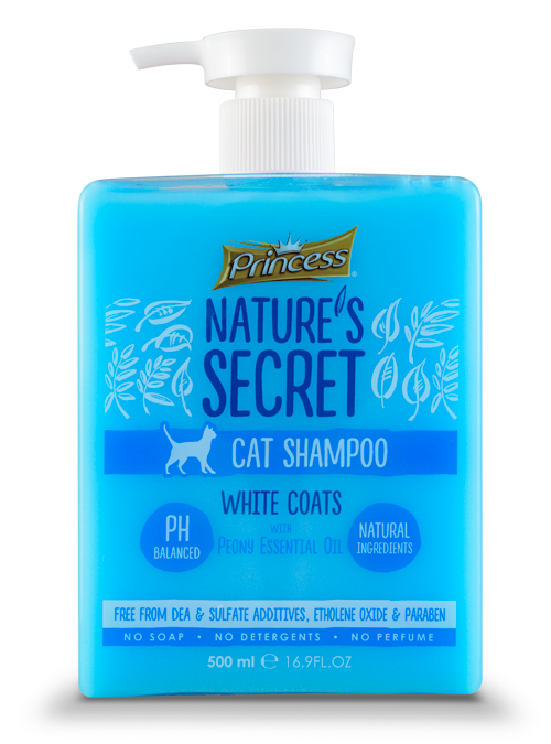 Princess Nature's Secret Cat Shampoo White Coats with Peony Essential oil, 500ml
