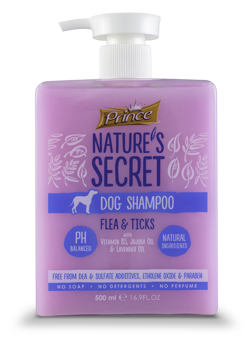 Prince Nature's Dog Shampoo Flea & Ticks with Vitamin B5, Jojoba Oil & Lavander Oil, 500ml