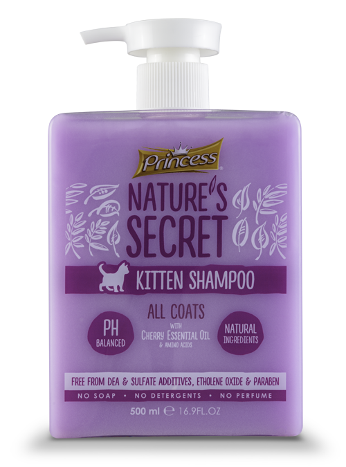 Princess Nature's Secret Kitten Shampoo All Coats with Cherry Essential Oil and Amino Acids, 500ml