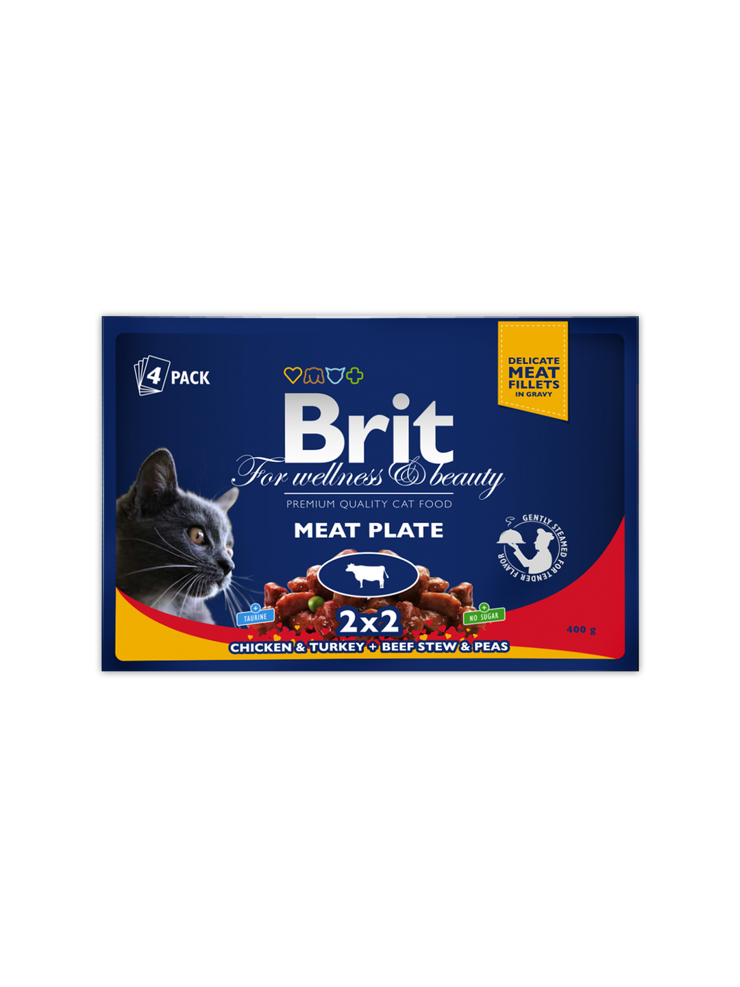 Brit Premium Cat Pouches Meat Plate, 4 PACK