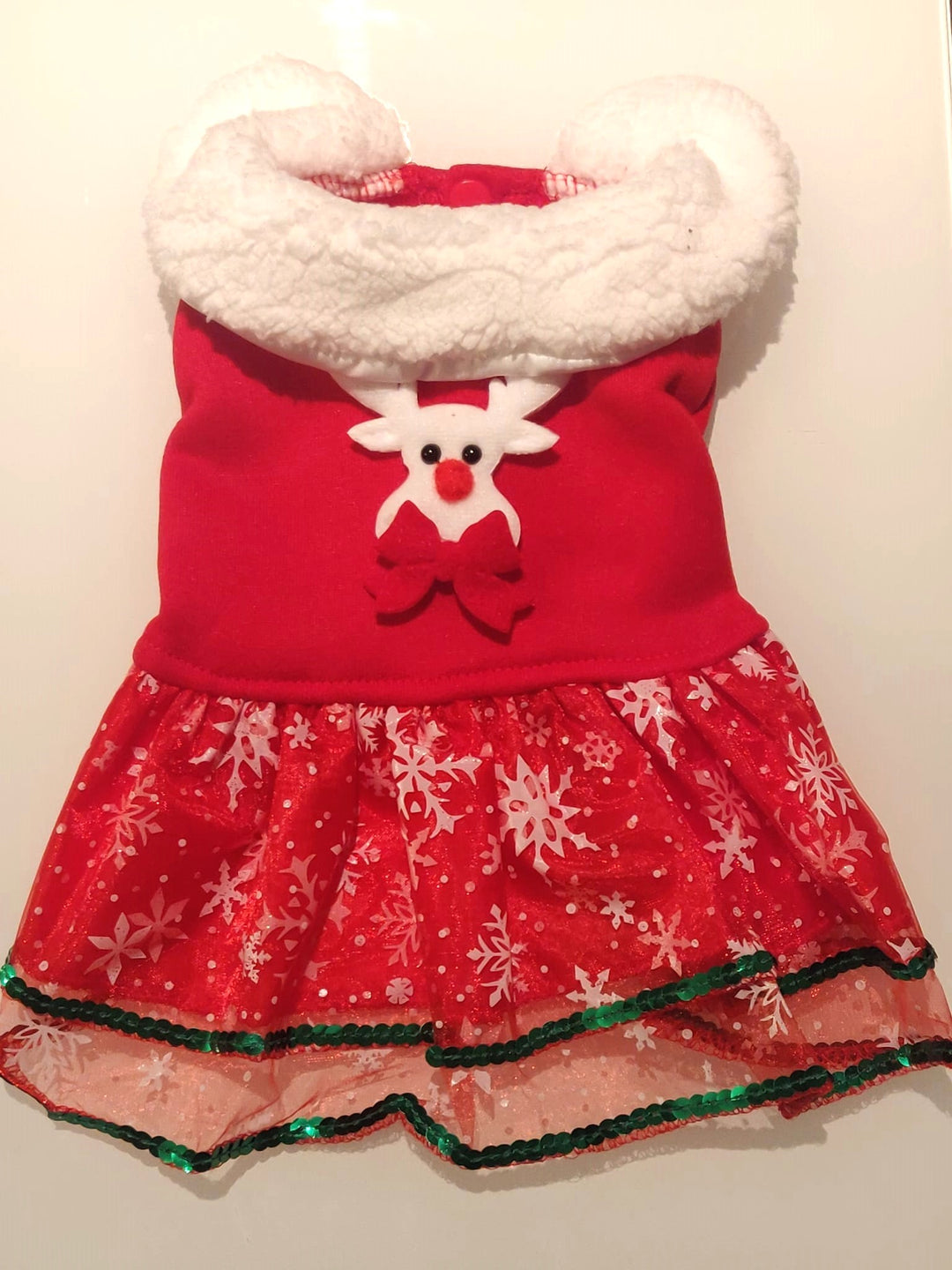 Red Christmas Dress With Reindeer