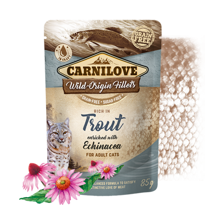 Carnilove cat pouches Rich in Trout enriched with Echinacea