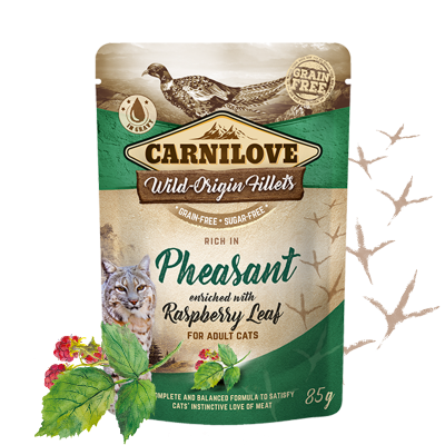 Carnilove cat pouches Rich in Pheasant enriched with Raspberry Leaves