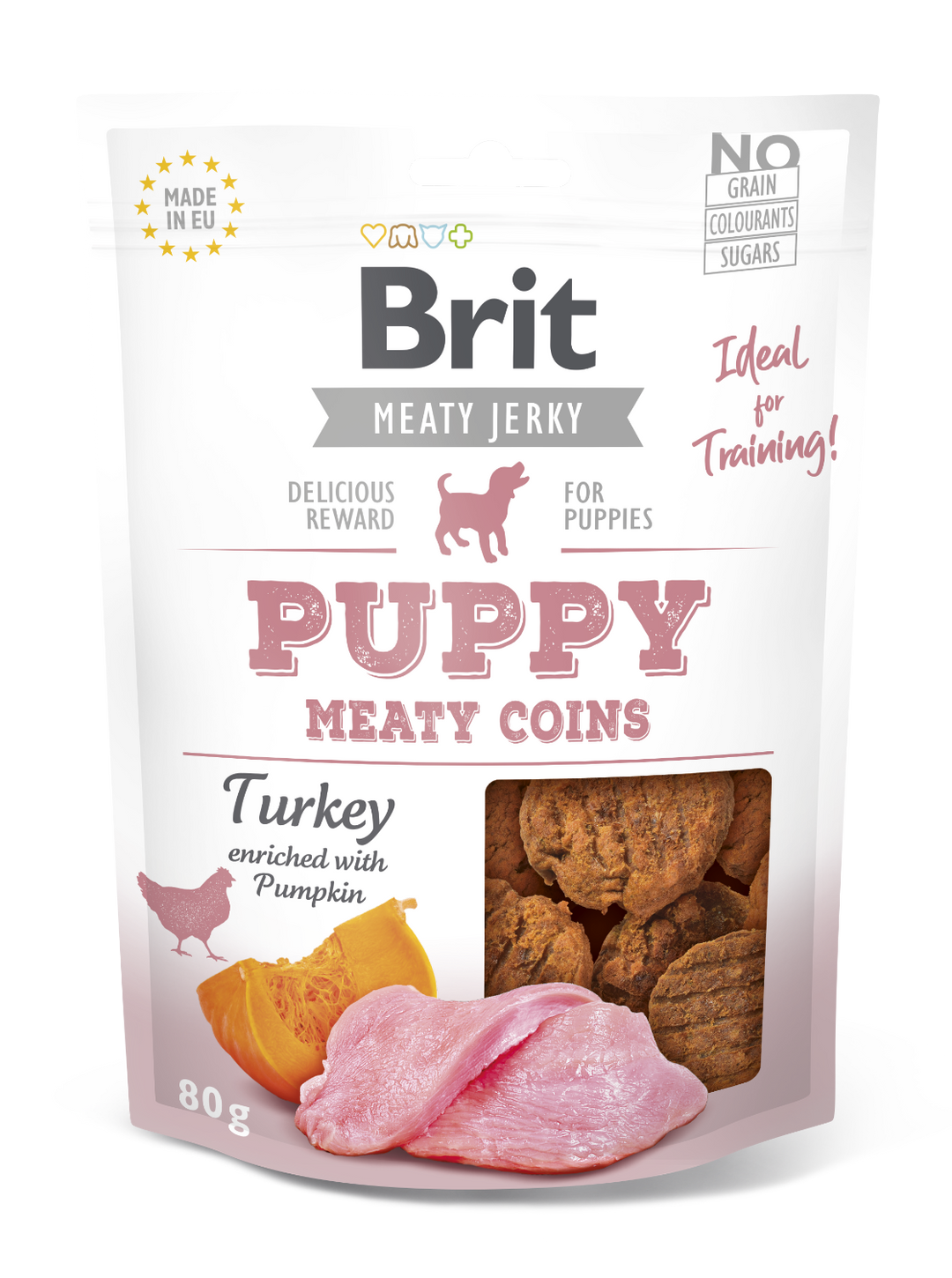Brit Jerky Puppy, Turkey, coins, 80g