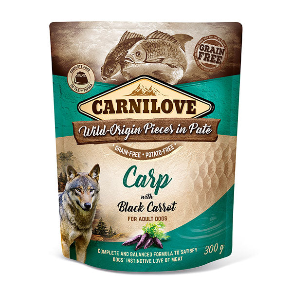 Carnilove Carp with Black Carrot Dog Pouches, 300g