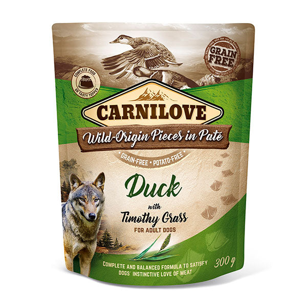 Carnilove Duck with Timothy Grass Dog Pouches, 300g