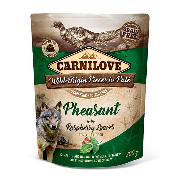 Carnilove Pheasant with Raspberry Leaves Dog Pouches, 300g